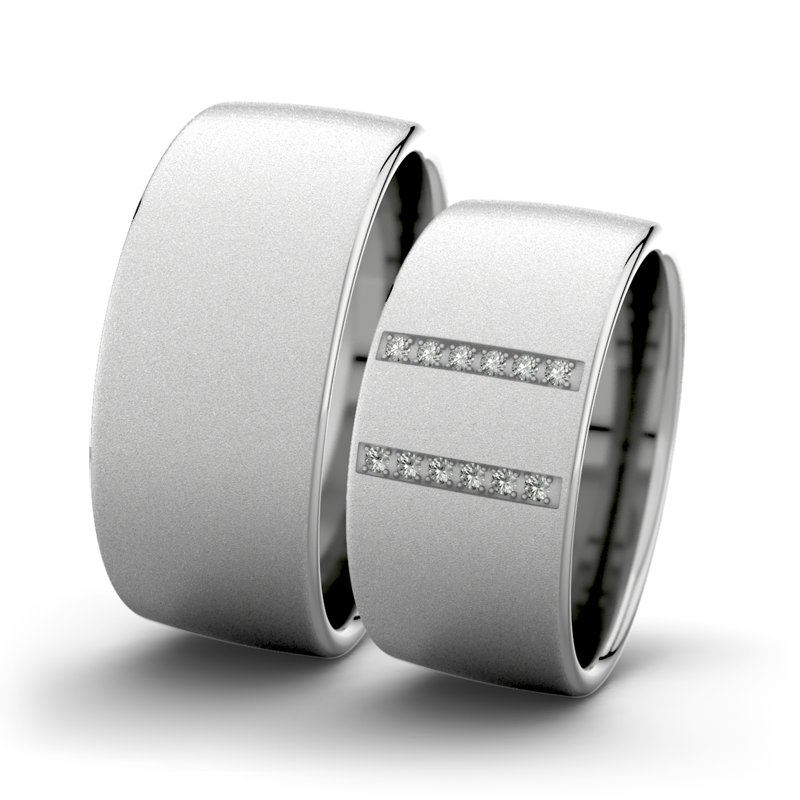 Kein Stein Palladium Sandmattfeinring Rose F9 P4, Palladium 585 Sandmattfein, von vorn