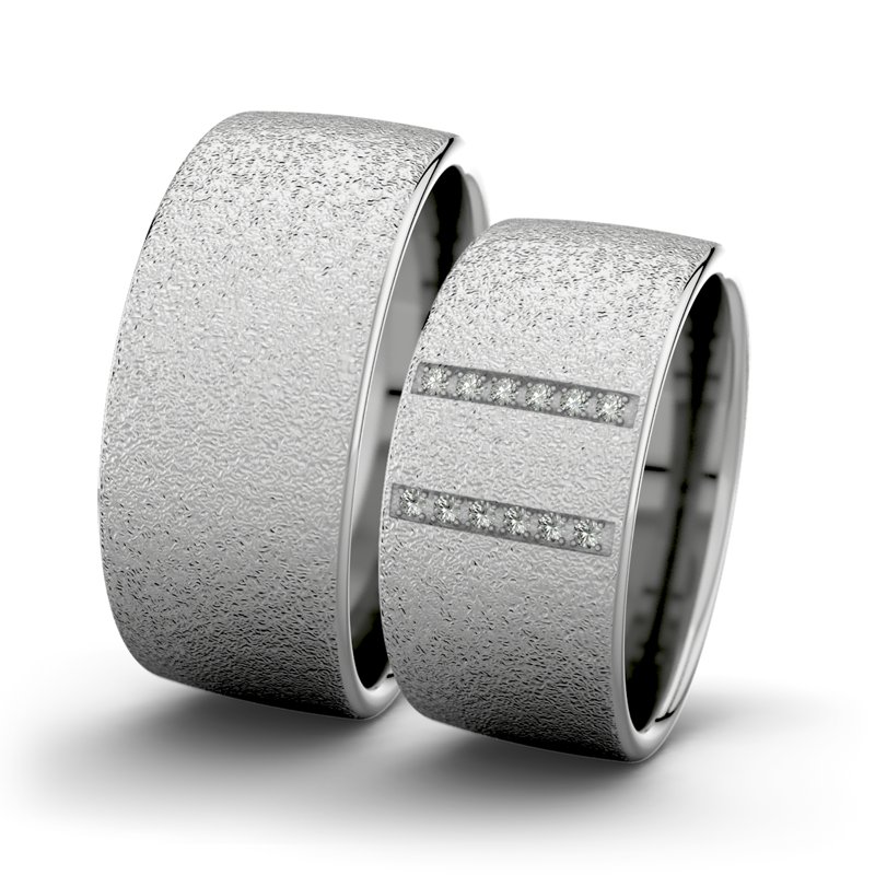 Kein Stein Palladium Sandmattgrobring Rose F9 P4, Palladium 585 Sandmattgrob, von vorn