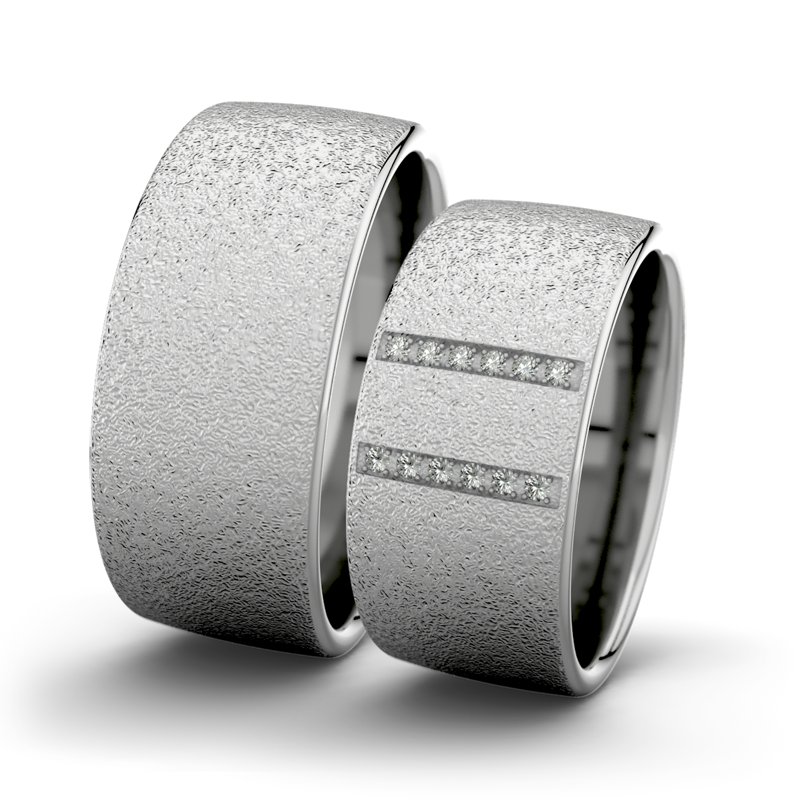 Kein Stein Platinum Sandmattgrobring Rose F9 P4, Platinum 600 Sandmattgrob, von vorn