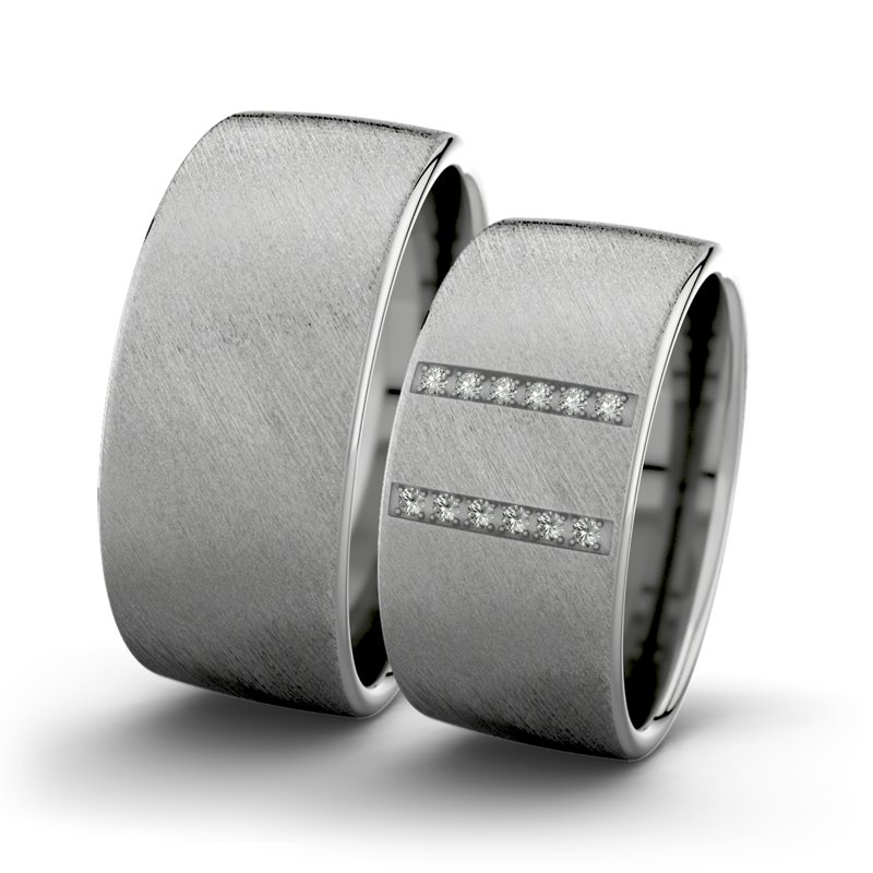 Kein Stein Platinum Schrägmattring Rose F9 P4, Platinum 600 Schrägmatt, von vorn