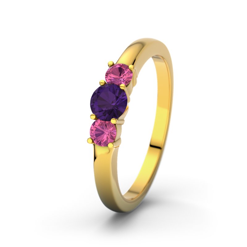 Amethyst Gelbgoldring Rouby, Gelbgold 585, von vorn