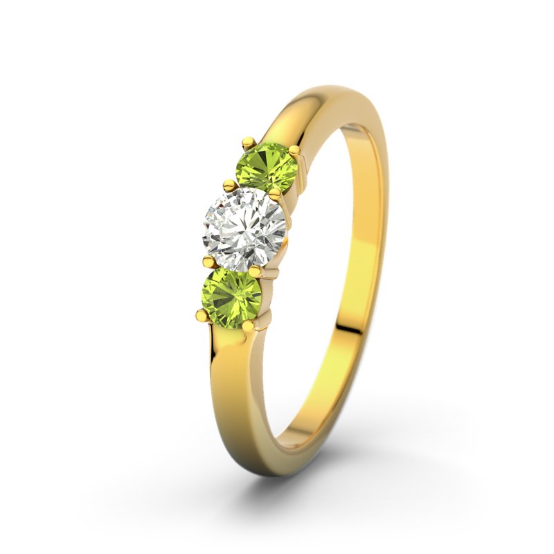 Diamantring Rouby, Gelbgold 585, von vorn