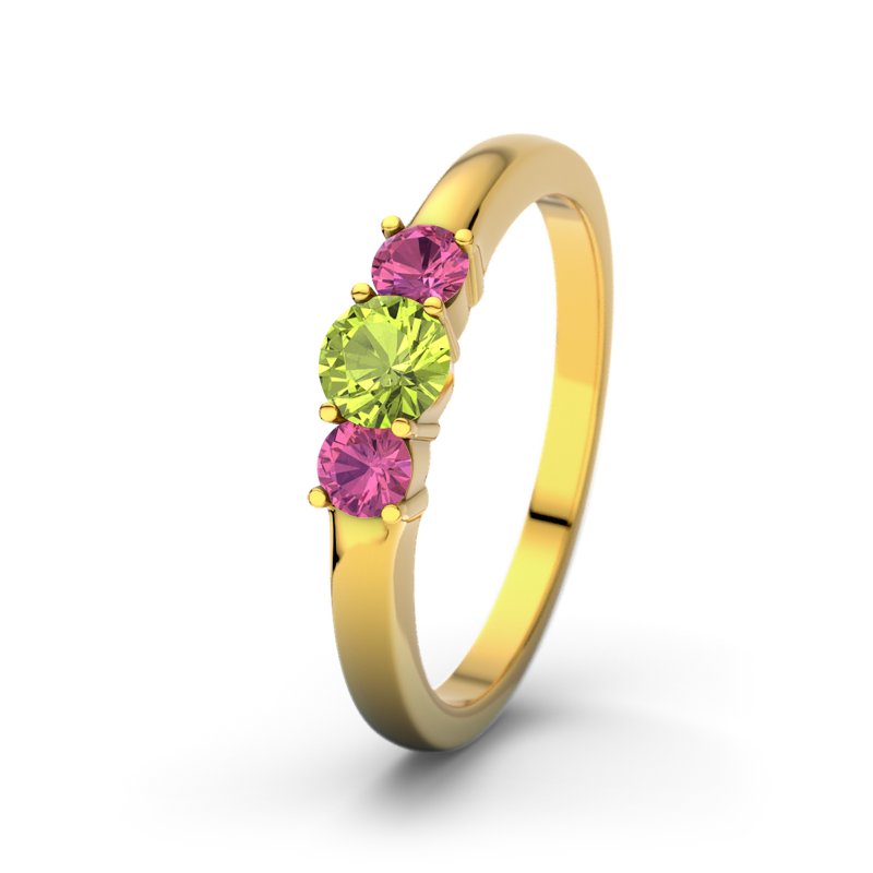 Peridot Gelbgoldring Rouby, Gelbgold 585, von vorn