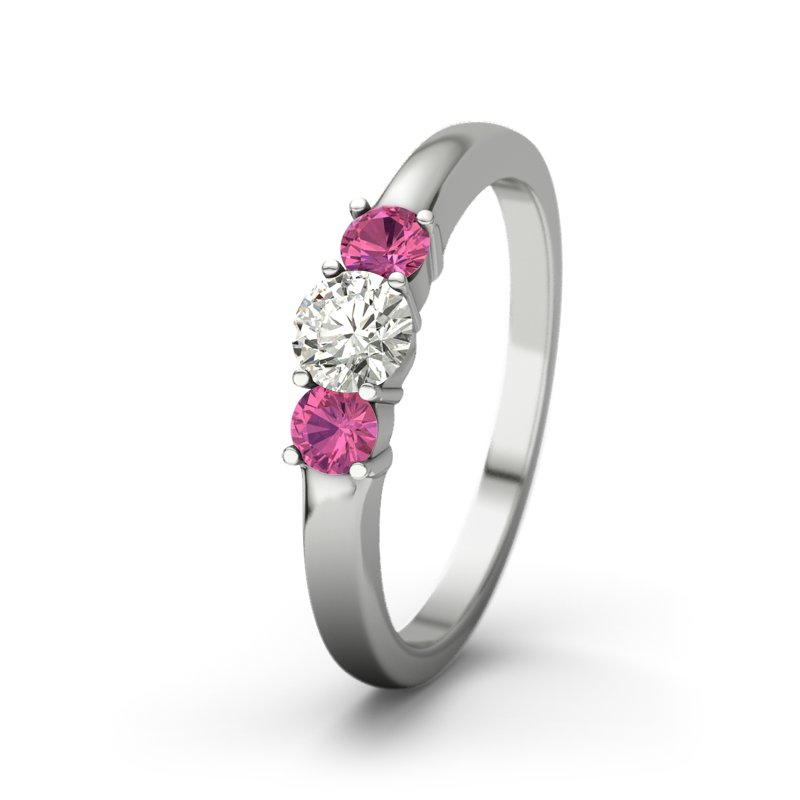Diamantring Rouby, Platinum 950, von vorn