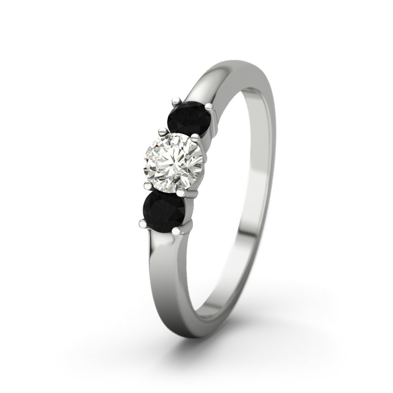 Diamantring Rouby, Platinum 950, von vorn