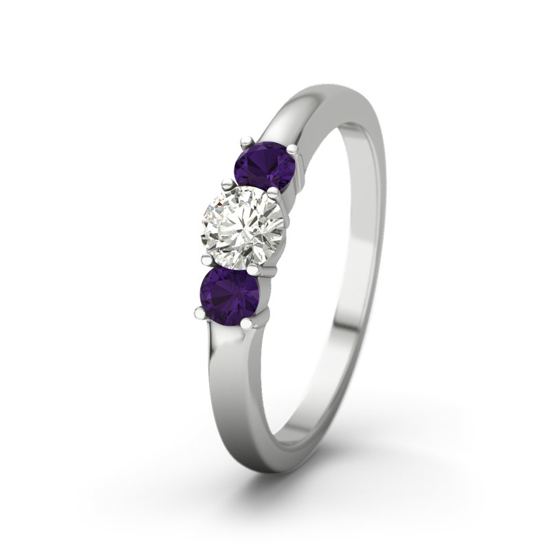 Diamantring Rouby, Sterlingsilber 925, von vorn