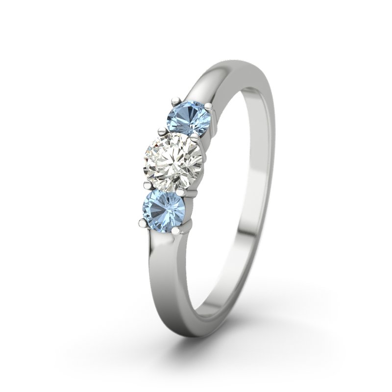 Diamantring Rouby, Sterlingsilber 925, von vorn