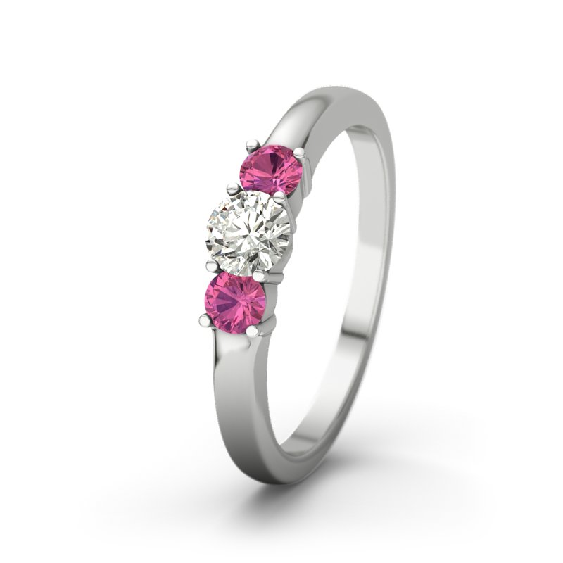 Diamantring Rouby, Sterlingsilber 925, von vorn