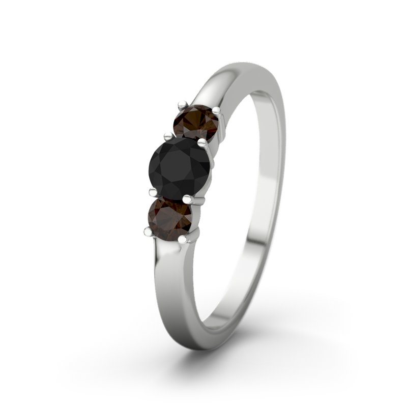 Schwarzer Achat Sterlingsilberring Rouby, Sterlingsilber 925, von vorn