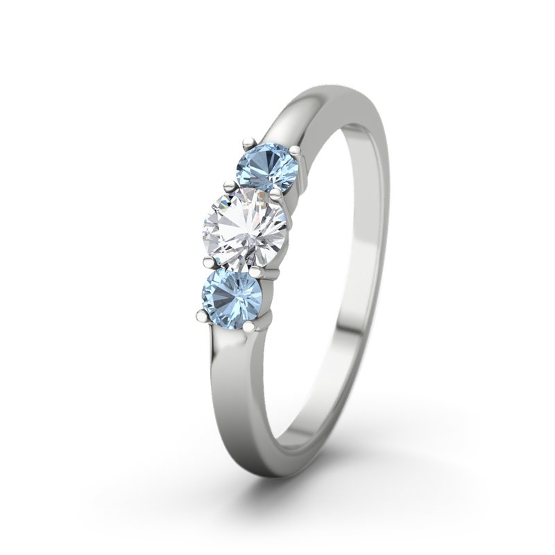 Zirkonia Sterlingsilberring Rouby, Sterlingsilber 925, von vorn