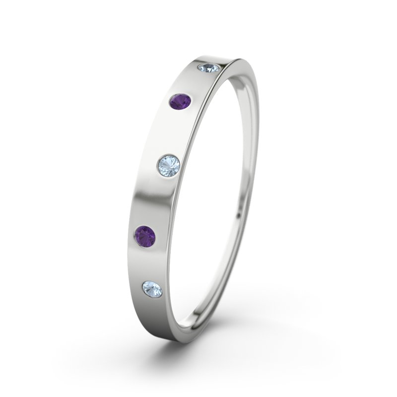 Blauer Topas Sterlingsilberring Sabine, Sterlingsilber 925, von vorn