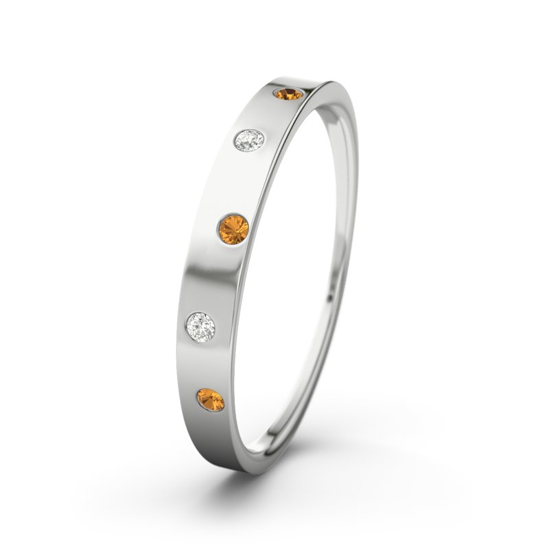 Citrin Sterlingsilberring Sabine, Sterlingsilber 925, von vorn