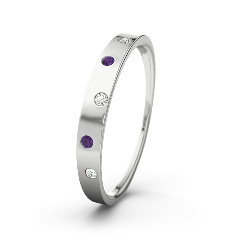 Diamantring Sabine, Sterlingsilber 925, von vorn