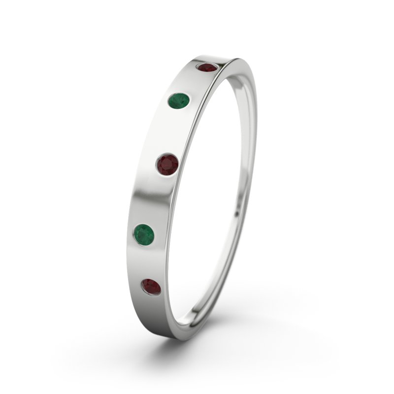 Granat Sterlingsilberring Sabine, Sterlingsilber 925, von vorn