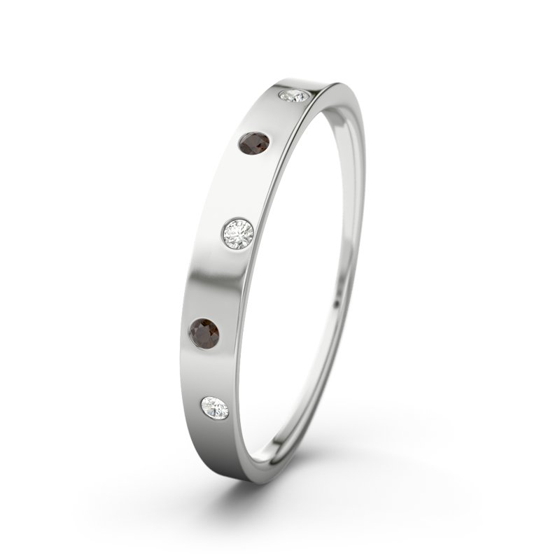 Diamantring Sabine, Weißgold 750, von vorn