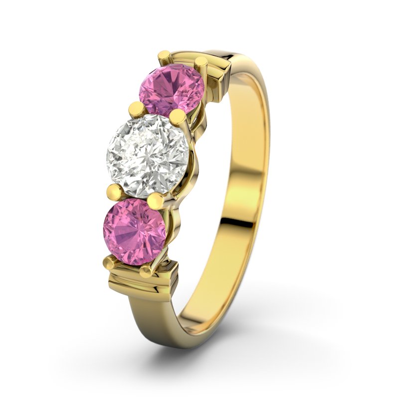 Diamantring Sabrina, Gelbgold 375, von vorn