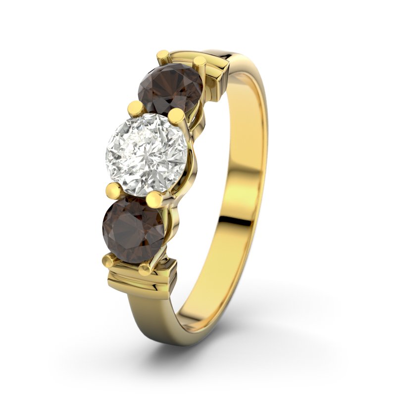 Diamantring Sabrina, Gelbgold 585, von vorn