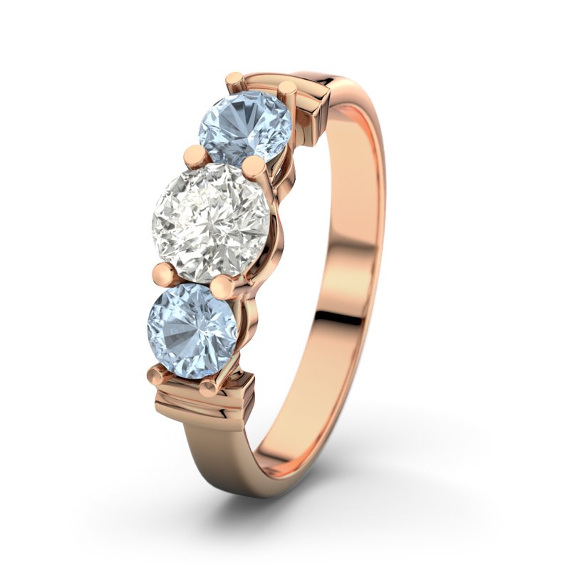 Diamantring Sabrina, Rotgold 585, von vorn
