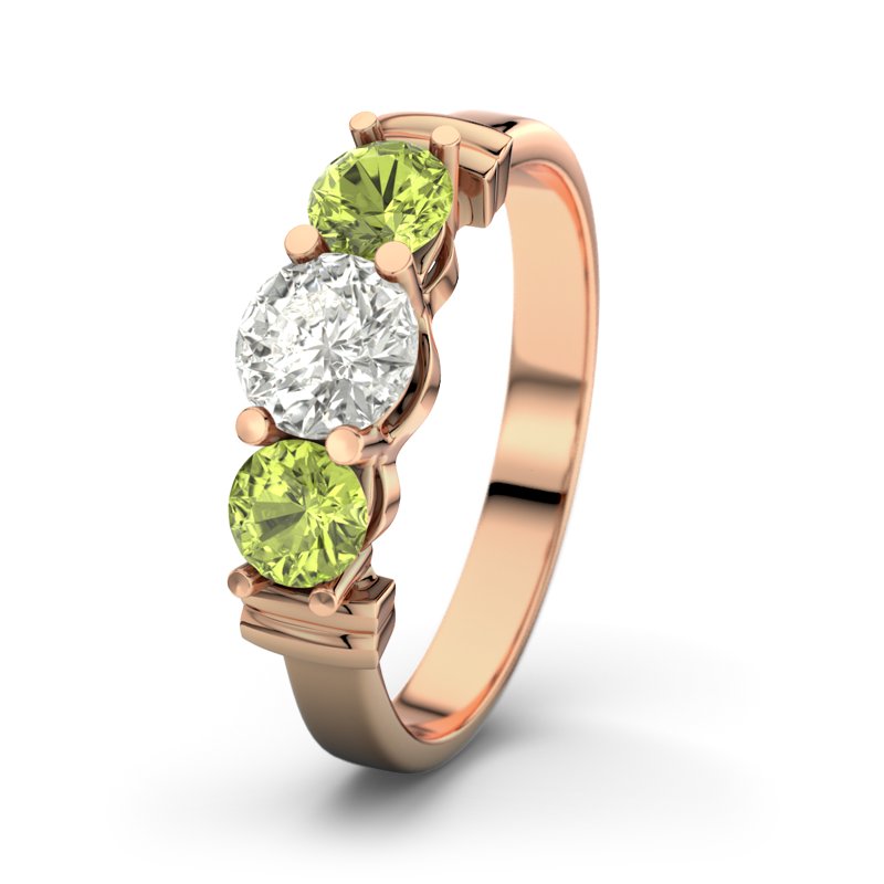 Diamantring Sabrina, Rotgold 750, von vorn