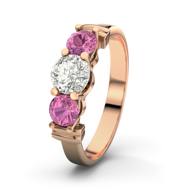 Diamantring Sabrina, Rotgold 750, von vorn