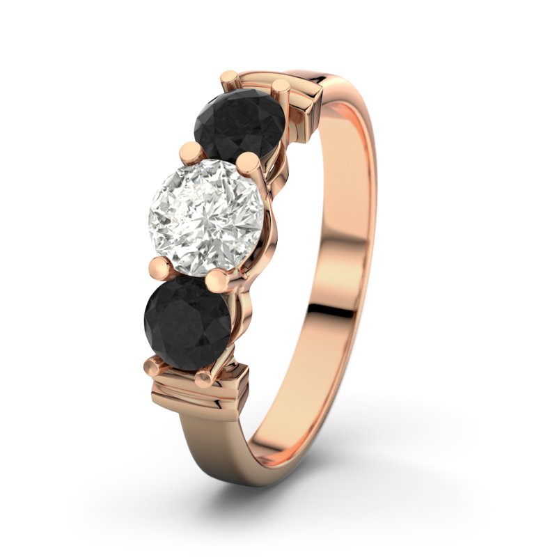 Diamantring Sabrina, Rotgold 750, von vorn