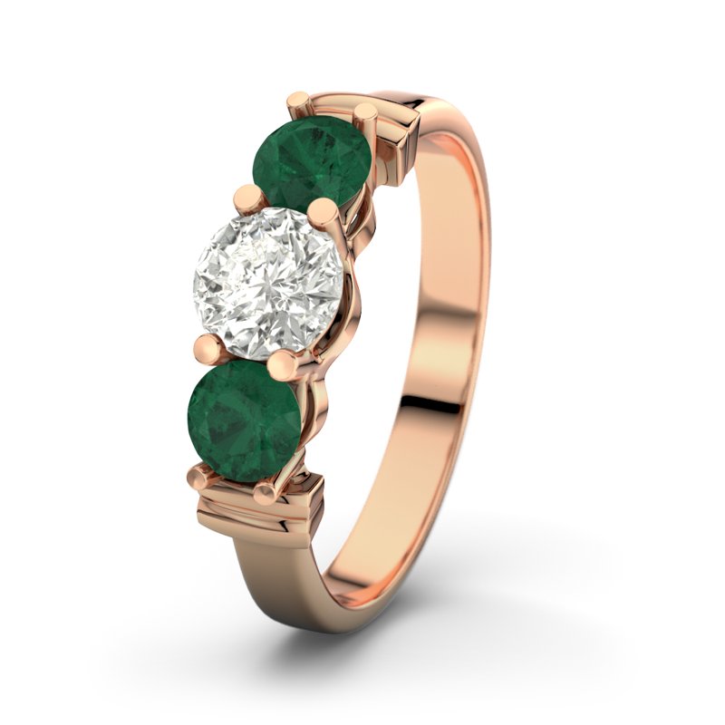 Diamantring Sabrina, Rotgold 585, von vorn