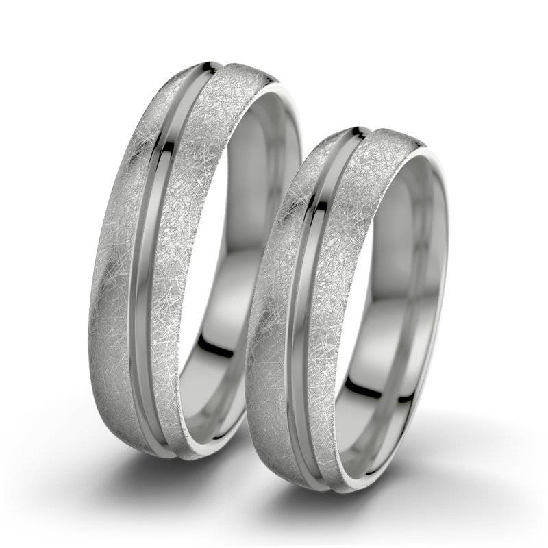 Kein Stein Platinum eismattring Sally F5, Platinum 950 eismatt, von vorn