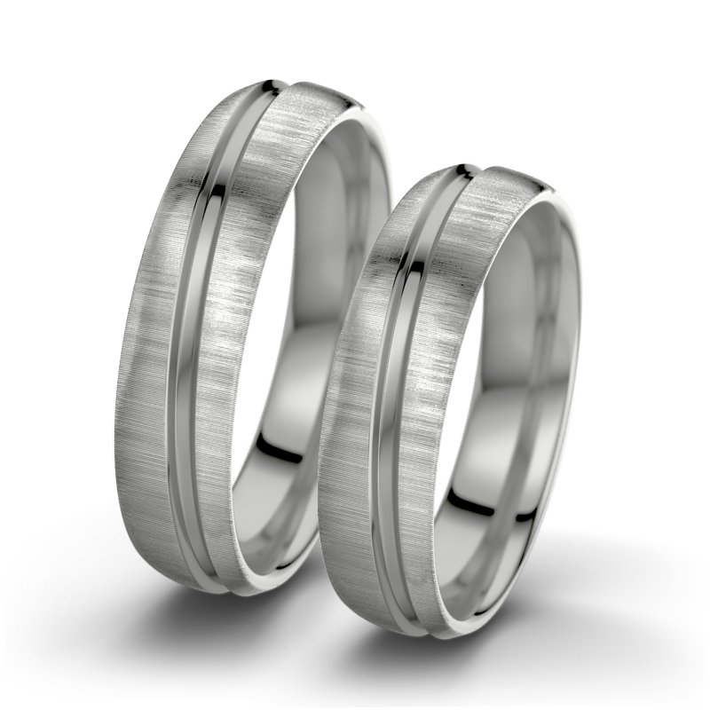 Kein Stein Platinum quermattring Sally F5, Platinum 950 quermatt, von vorn