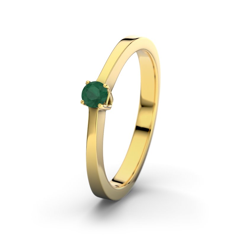 Smaragd Gelbgoldring San José, Gelbgold 585, von vorn