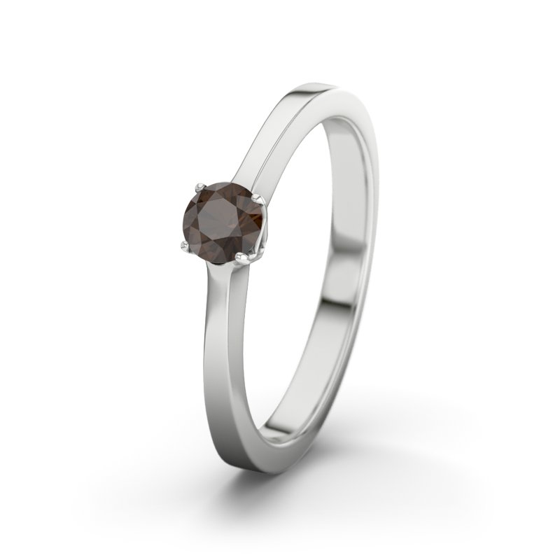 Rauchquarz Sterlingsilberring San Marino, Sterlingsilber 925, von vorn