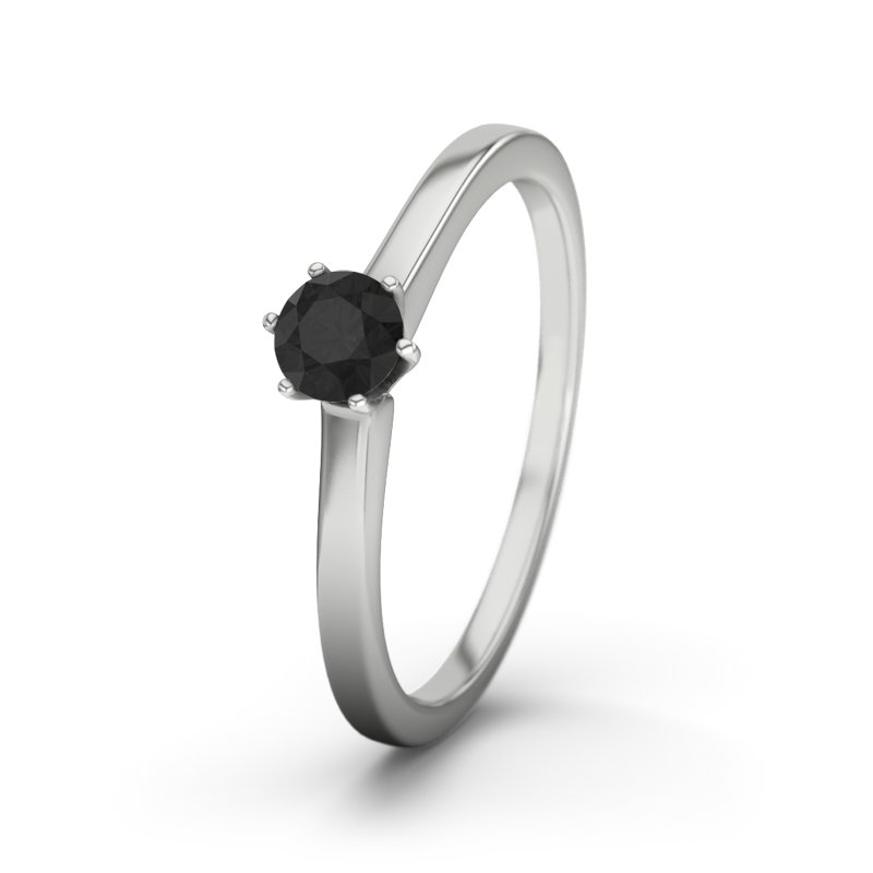 Diamant Schwarz Platinumring Santa Cruz, Platinum 950, von vorn