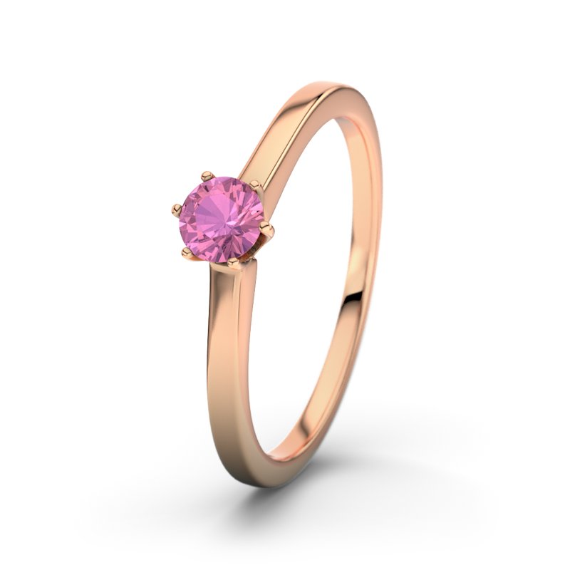 Pinker Turmalin Rotgoldring Santa Cruz, Rotgold 750, von vorn