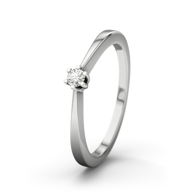 Diamantring Seattle, Platinum 950, von vorn