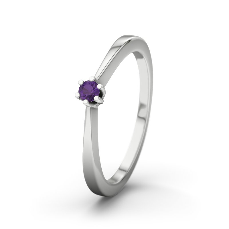 Amethyst Sterlingsilberring Seattle, Sterlingsilber 925, von vorn