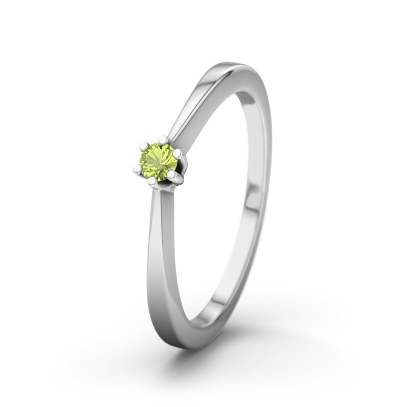 Peridot Sterlingsilberring Seattle, Sterlingsilber 925, von vorn