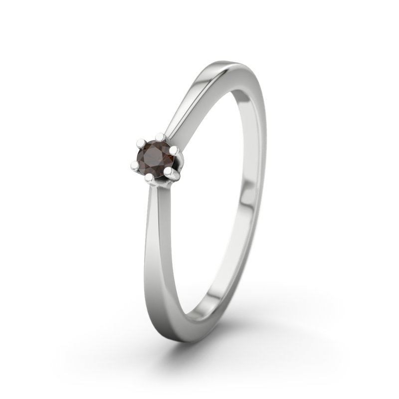 Rauchquarz Sterlingsilberring Seattle, Sterlingsilber 925, von vorn