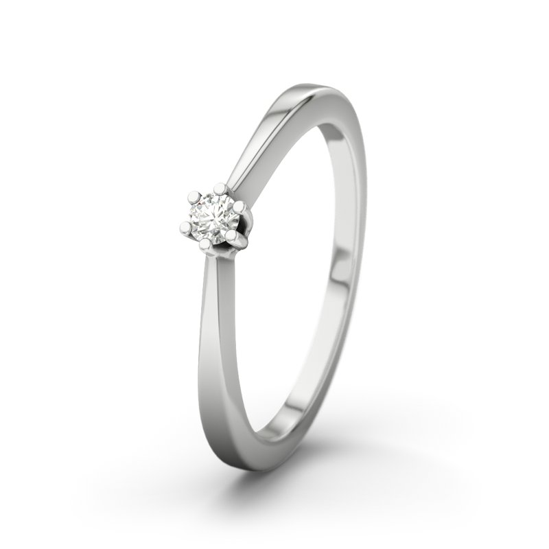 Diamantring Seattle, Weißgold 750, von vorn