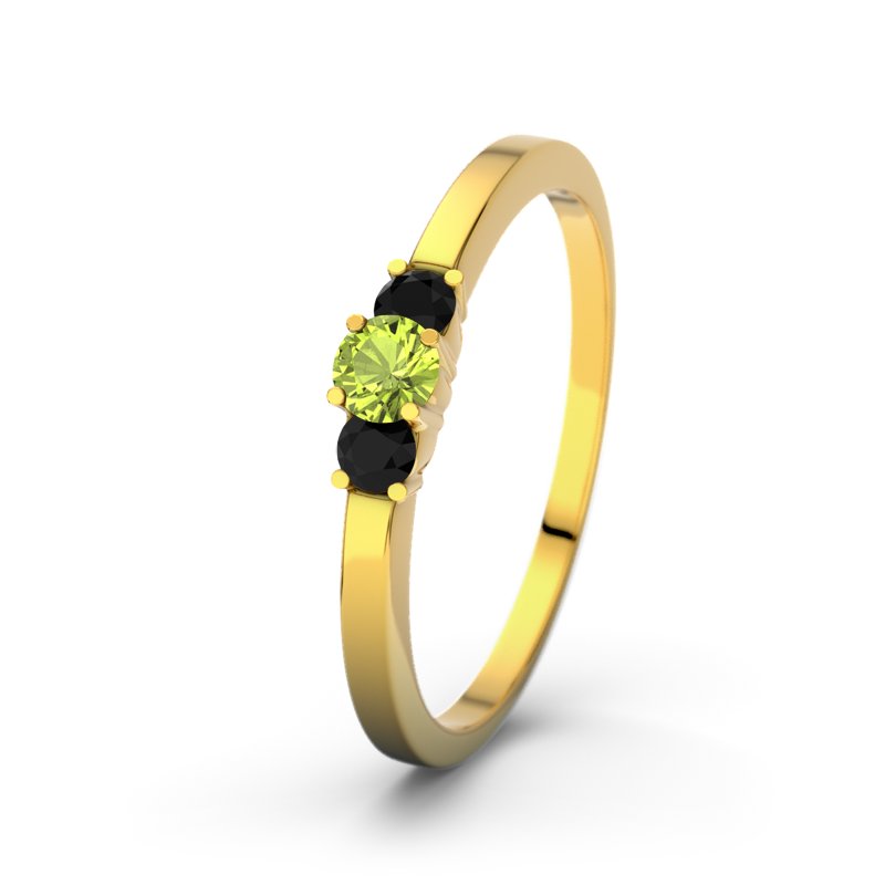 Peridot Gelbgoldring Shannon, Gelbgold 750, von vorn