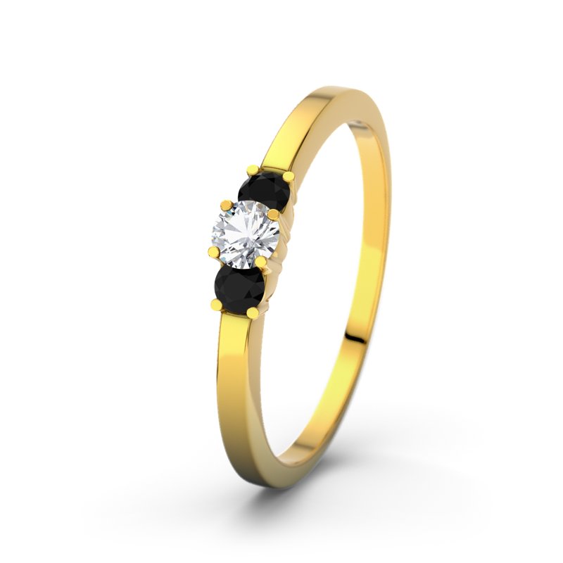 Zirkonia Gelbgoldring Shannon, Gelbgold 750, von vorn
