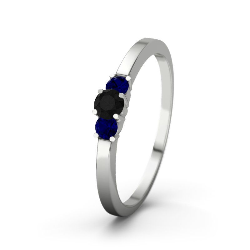 Diamant Schwarz Platinumring Shannon, Platinum 950, von vorn