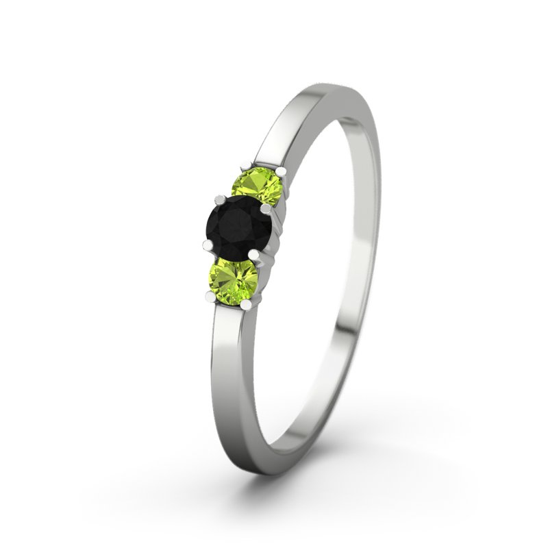 Diamant Schwarz Platinumring Shannon, Platinum 950, von vorn
