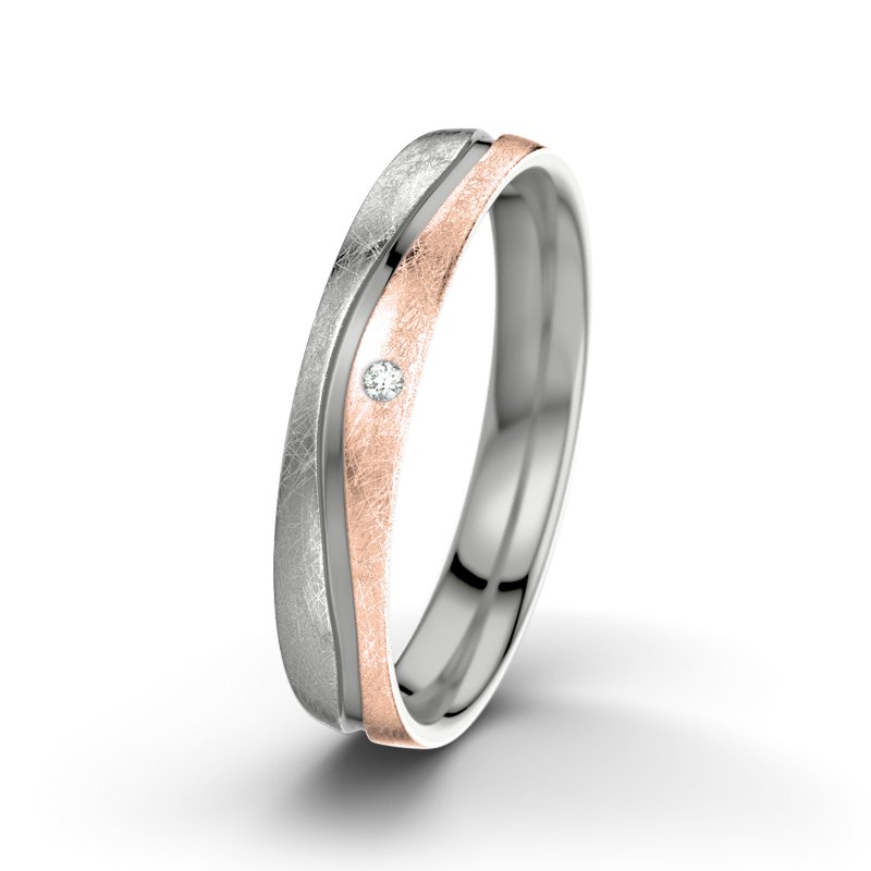 Diamantring Sonny M4, Platinum 950 eismatt, von vorn