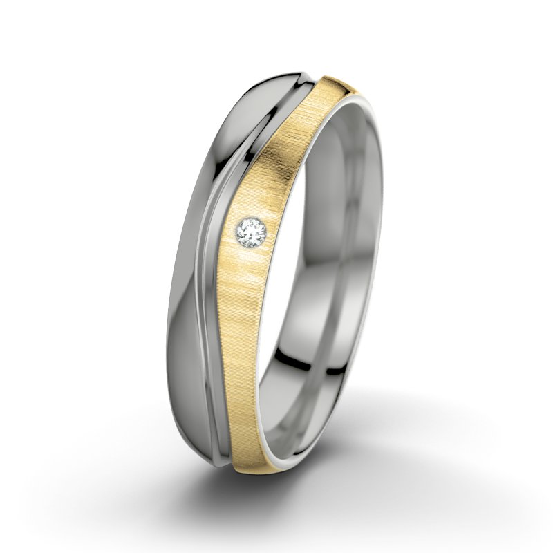 Diamantring Sonny M5, Palladium 950 poliert, von vorn