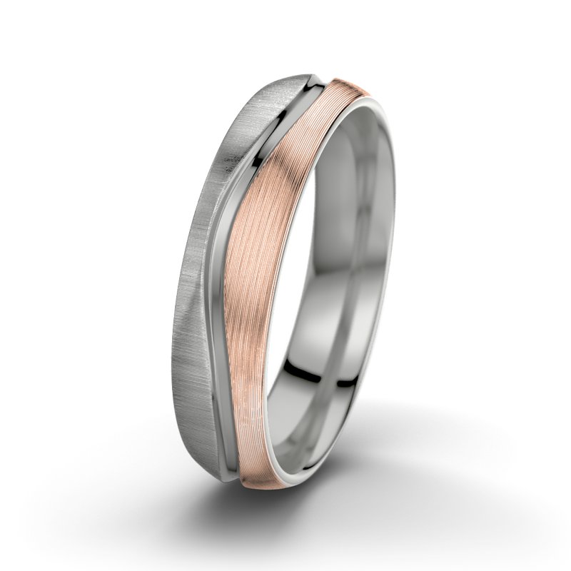 Kein Stein Platinum quermattring Sonny M5, Platinum 950 quermatt, von vorn
