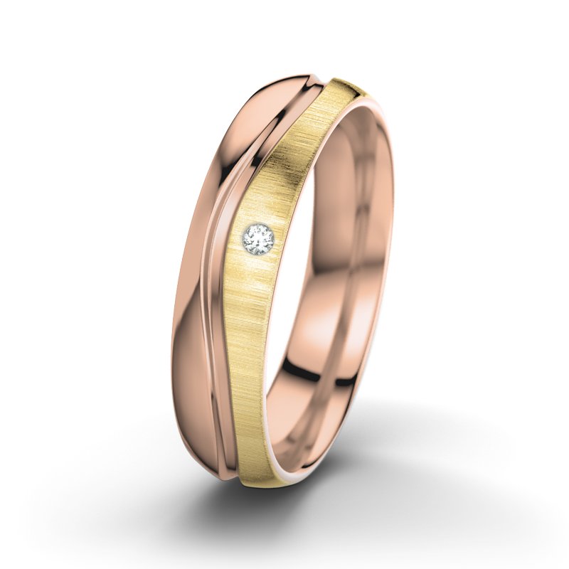 Diamantring Sonny M5, Rotgold 750 poliert, von vorn