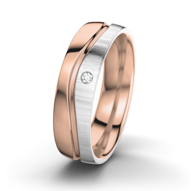 Diamantring Sonny M6, Rotgold 750 poliert, von vorn