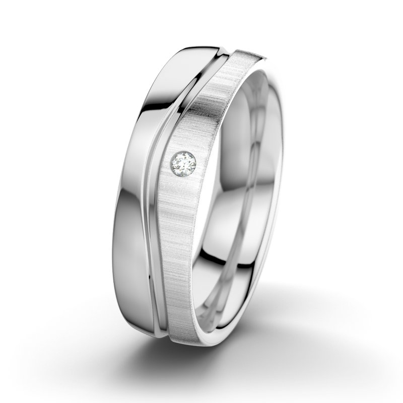 Diamantring Sonny M6, Weißgold 585 poliert, von vorn