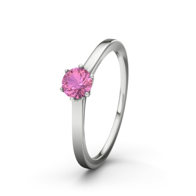 Pinker Turmalin Platinumring St. Lucia, Platinum 950, von vorn