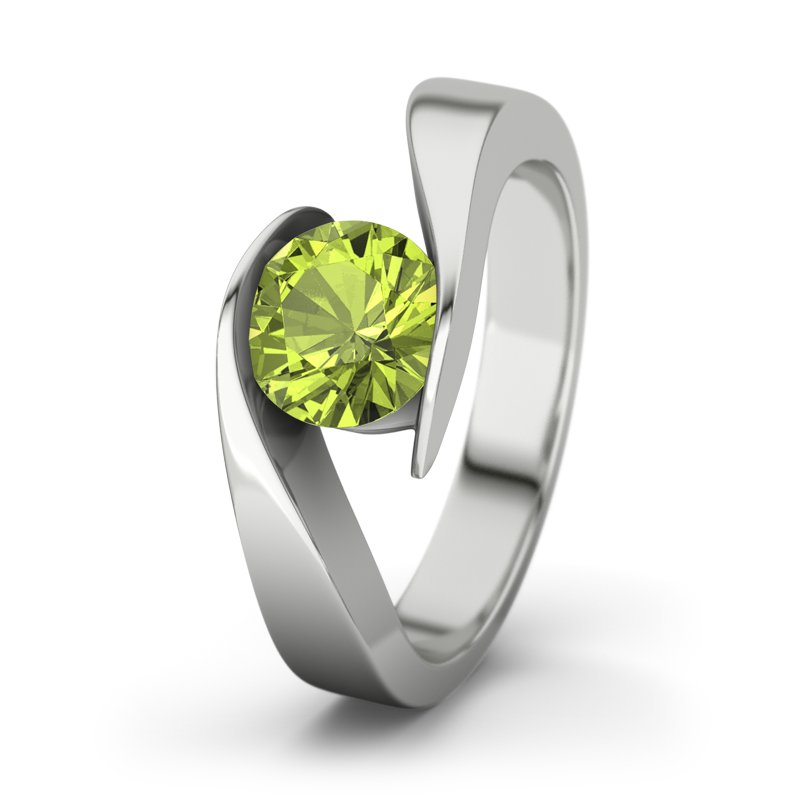Peridot Sterlingsilberring Summer End, Sterlingsilber 925, von vorn