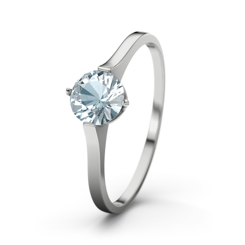 Aquamarin Platinumring Summer, Platinum 950, von vorn